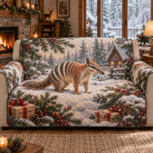 Winter Numbat Christmas Quilted Sofa Cover