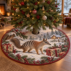 Winter Numbat Quilted Christmas Tree Skirt — digital product visualization