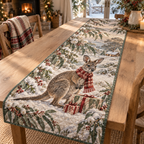 Winter Wallaby Christmas Quilted Table Runner — digital product visualization