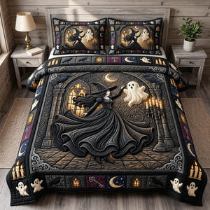 Witches Coven Ghost 3-Piece Quilted Bedding Set