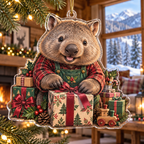 Wombat Acrylic Christmas Ornament — digital product visualization