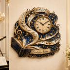 Sheet Music Book Personalized Wall Clock — personalized with a custom name