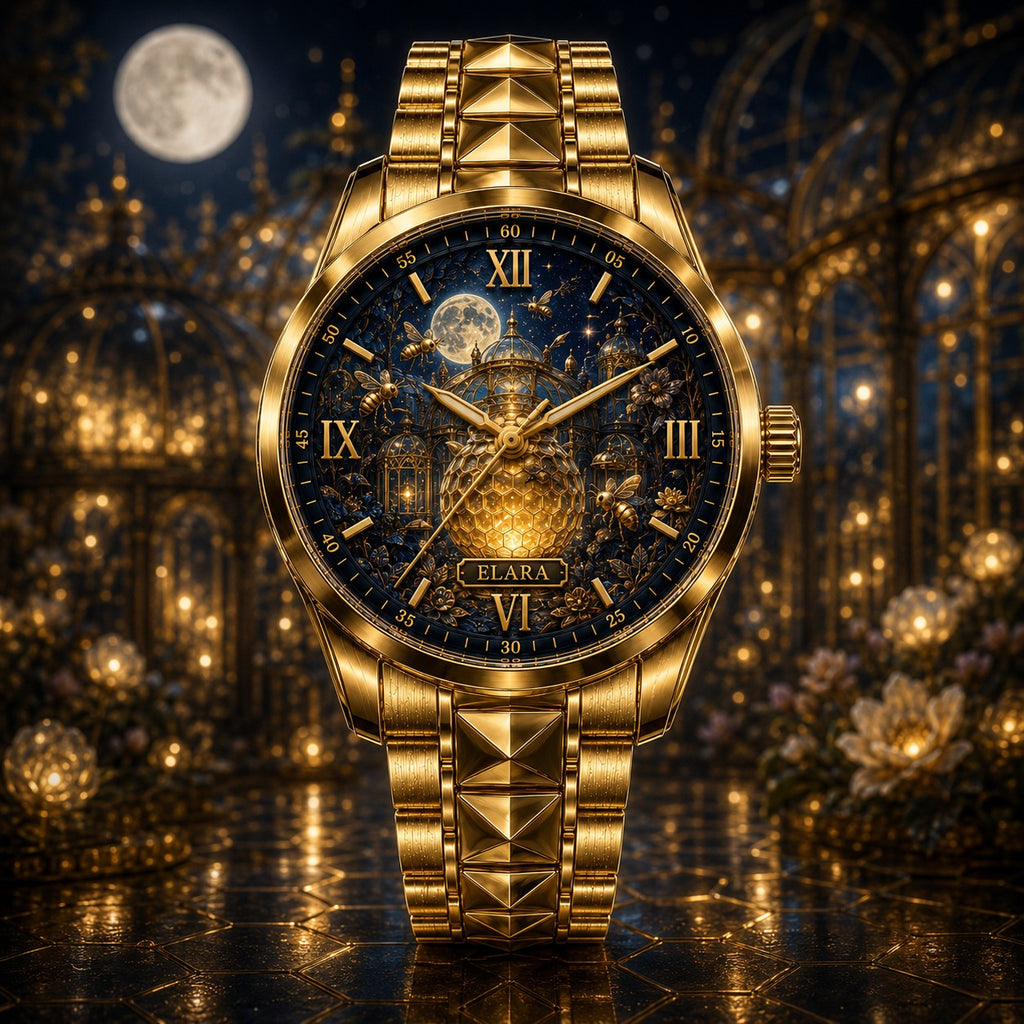 Custom Personalized Celestial Beehive Watch — personalized with a custom name