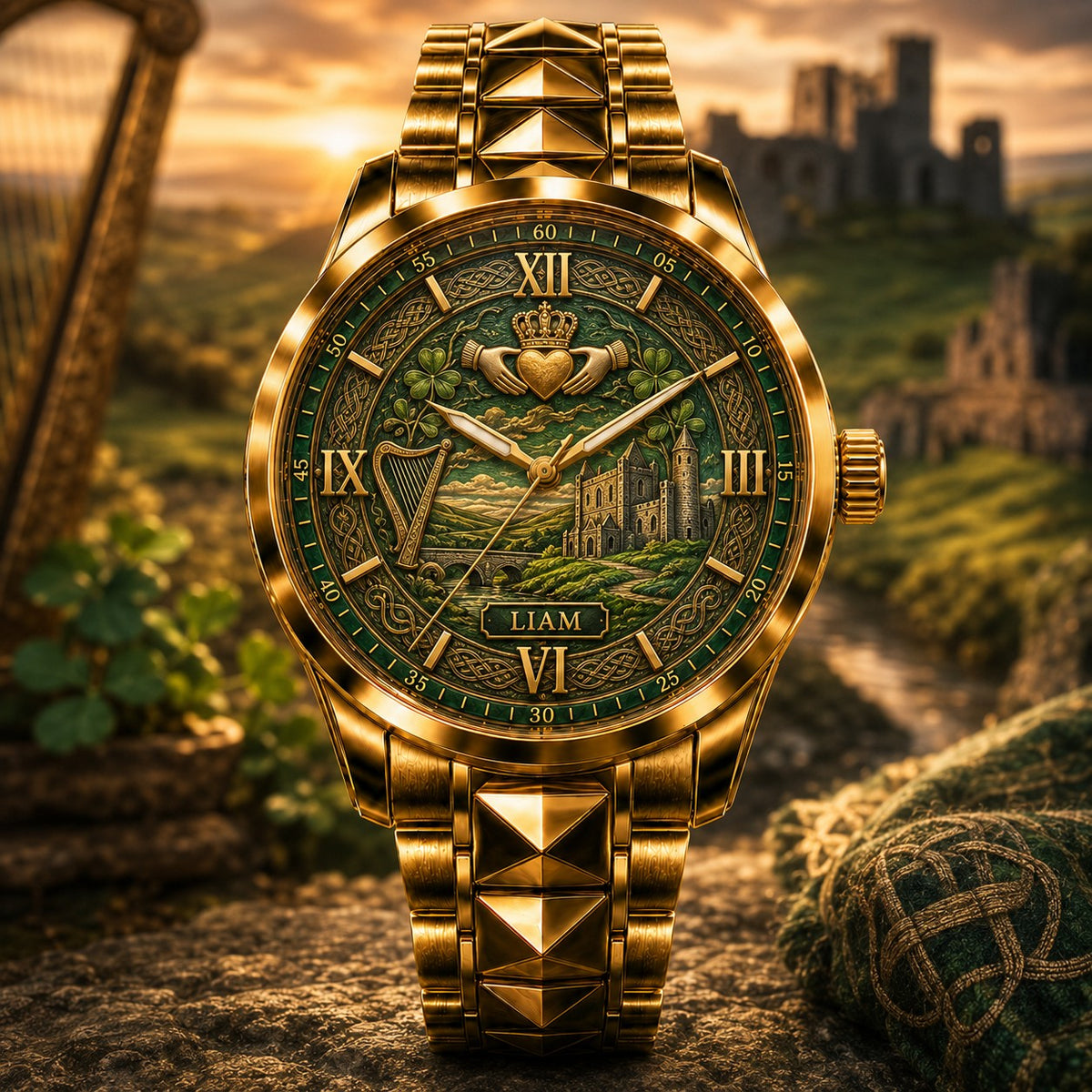 Custom Irish Heritage Watch — personalized with a custom name