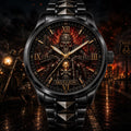 Custom Skull Biker Watch — personalized with a custom name