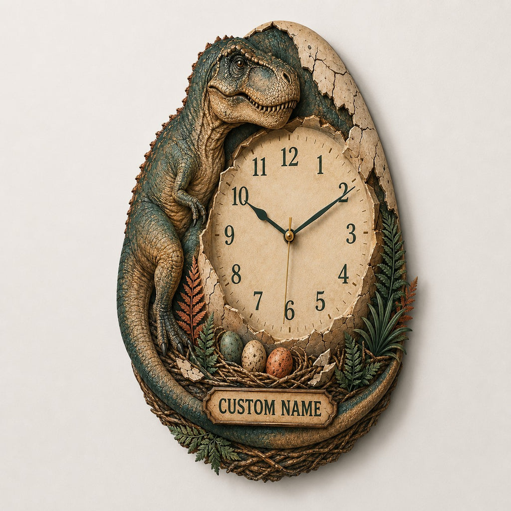 Paleontology enthusiasts Custom Name Wall Clock — personalized with a custom name