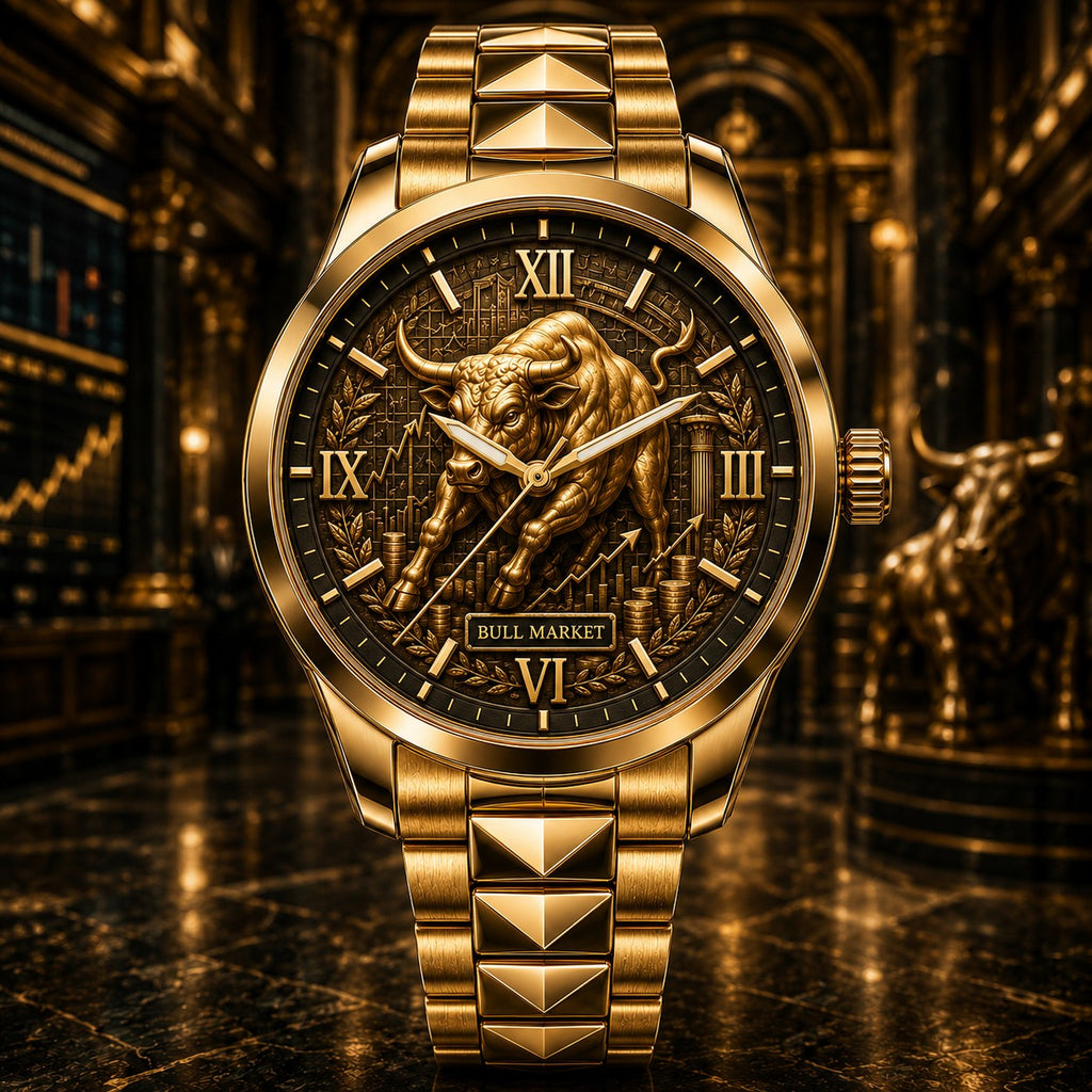 Personalized Bull Market Watch II with a custom name set into the design