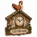 Chicken keepers Custom Name Wall Clock — personalized with a custom name