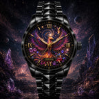 Custom Cosmic Phoenix Watch — personalized with a custom name