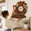 Rustic farmhouse Custom Name Wall Clock — personalized with a custom name