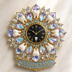 Personalized Dentist Office Wall Clock with a custom name set into the design