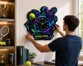 Cyber tennis Custom Name Wall Clock — personalized with a custom name