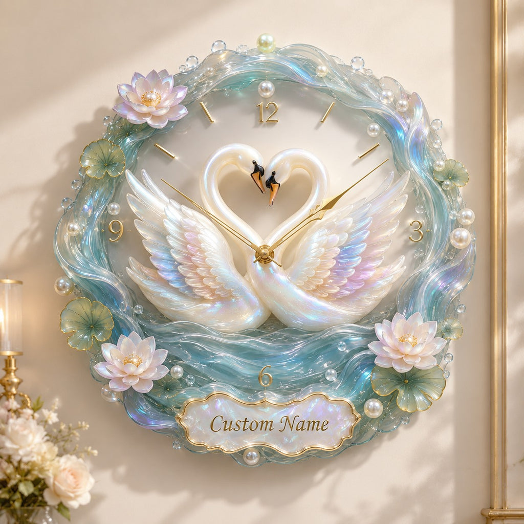 Elegant Feminine Interiors Custom Name Wall Clock — personalized with a custom name