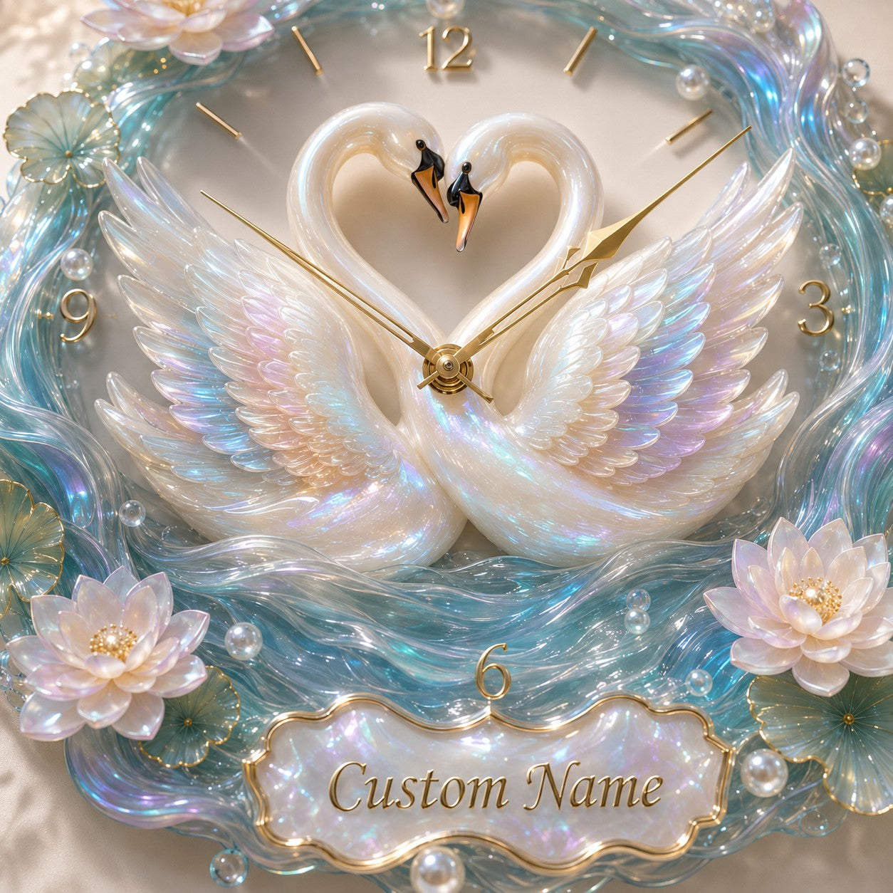 Elegant Feminine Interiors Custom Name Wall Clock — personalized with a custom name