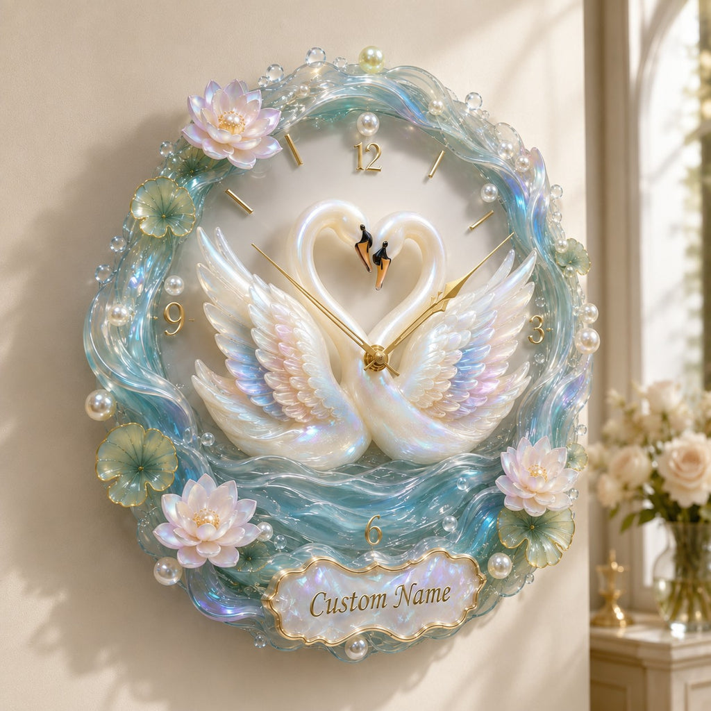 Elegant Feminine Interiors Custom Name Wall Clock — personalized with a custom name