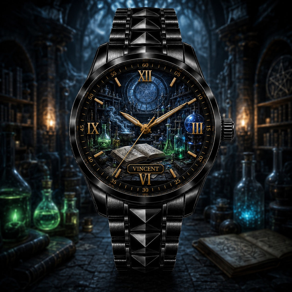 Custom Personalized Alchemist Laboratory Watch — personalized with a custom name
